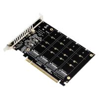 การ์ดอะแดปเตอร์ X16สำหรับ PCIE M.2 4พอร์ตรองรับการ์ดขยาย2230/2242/2260/2280คอนโทรลเลอร์โฮสต์รองรับการ์ดขยาย M.2 PCI-E SSD/อุปกรณ์ M.2โปรโตคอล NVME