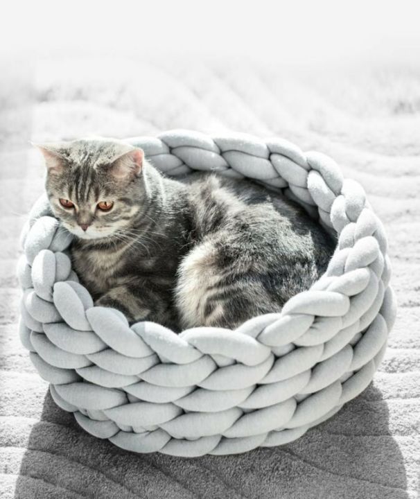new-2-size-handmade-knitted-cat-bed-warm-winter-bed-small-soft-dog-beds-cat-cave-washable-pet-beds-for-cats-35-40cm
