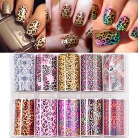 【lz】✻  Novo leopardo impressão unhas folhas para transferência de papel adesivos floral adesivo frutas unhas envolve diy envolve decorações da arte do prego nz007