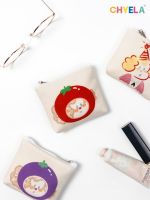 Milk bubble zero wallet purse female little mini cute key headphones package QT107 students receive cloth art canvas bag 【BYUE】