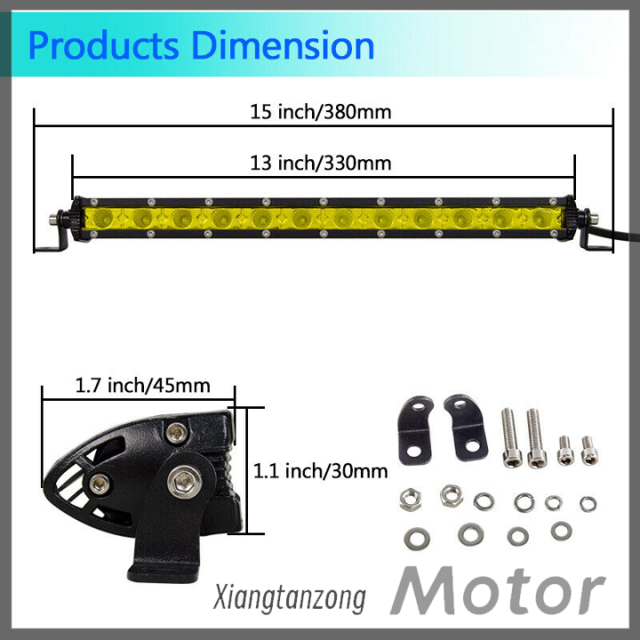 xiangtanzong-ไฟบาร์-led-ตัดหมอกหลากสี12นิ้ว60w-รถบรรทุก-suv-ไฟสาดแถวเดียวบางเฉียบ