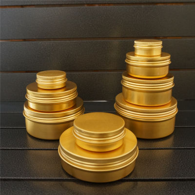 101530506080100150200g gold empty round aluminum box metal tin cans cosmetic cream DIY refillable jar tea Aluminum Pot