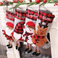 Embroidered Name Merry Christmas Family Stockings Personalized Christmas Ornament New Year Gift Socks Home Decoration Pendants