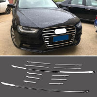 12 Pcs Car Front Bumper Grille Cover Trim Strips for-Audi A4 B8 2013-2015