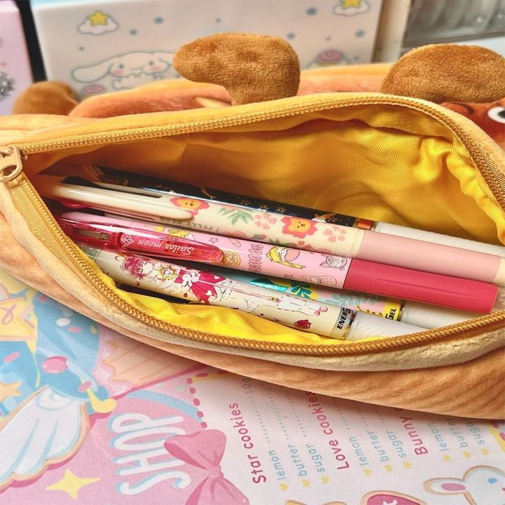zhuwnana-คาวาอิ-กล่องใส่ดินสอ-น่ารักน่ารักๆ-ขนมปังปิ้งขนมปัง-กระเป๋าใส่ปากกา-ตลกๆ-จุได้มาก-กระเป๋าใส่เครื่องสำอาง-อุปกรณ์การเรียนสำหรับนักเรียน