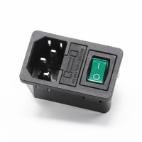 10A 250VAC 3ขา Iec320 C14 Inlet ปลั๊ก Power ซ็อกเก็ตโคมไฟ Rocker Switch 10A ฟิวส์ผู้ถือซ็อกเก็ตตัวเชื่อมต่อชาย