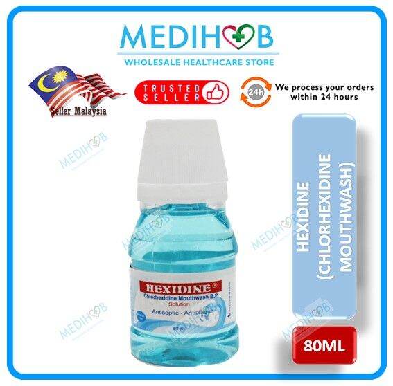HEXIDINE Chlorhexidine Mouthwash B.P Solution (Antiseptic) 80ml EXP 12/