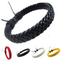 【HOT】✟☢✙ Design Leather Men Punk Rope Chain Charms Bangles Gothic Jewelry Gifts A621