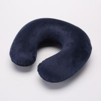 Travel Office Headrest U-shaped Inflatable Short Plush Cover PVC Inflatable Pillow Pillow Support Cushion Neck Pillow 9 Colors