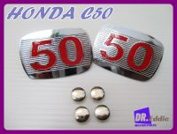 Honda C50 Side Cover Logo C50 L/R #  Honda C50 โลโก้กระเป๋าข้าง ตัวเลขสีแดง คุณภาพยอดเยี่ยม