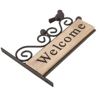 3X Retro Vintage Plaque Wood Bird Welcome Door Sign for Bar Cafe Shop Store Wall Mounting Sign