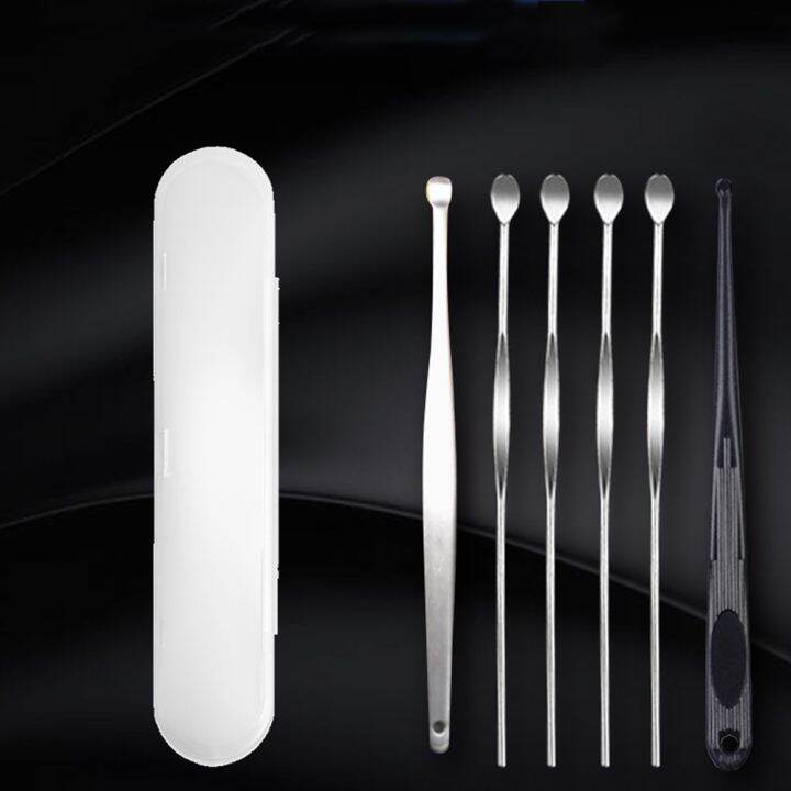 6-in-1-stainless-steel-ear-wax-pick-earwax-removal-kit-ear-cleansing-tool-set-portable-cleaner-earpick-wax-remover-curette-spoon