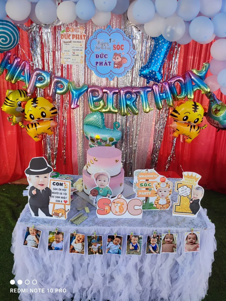 Set chibi để bàn trang trí sinh nhật bé trai 1 tuổi | Lazada.vn