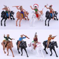 16Pcs Small Indian Horse West Cowboy Plastic Classic Toys Children Kids Toy Indians Military Soliders Model Figure