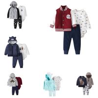 Baby Boy Clothes Set Long Sleeve Patch Jackets Romper Pant Fashion 2021 New Born Outfit Newborn Infant Clothing Spring Cotton