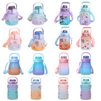 【cw】1.3L Water Bottle Large Capacity Water Bottle Portable Sports Bottle straw cup cute pot belly cup student children water bottle 【hot】