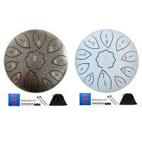 11 Tone Steel Tongue Drum Handpan Percussion Instrument with Storage Bag Music Book Notes Stickers Gift Present for Kids