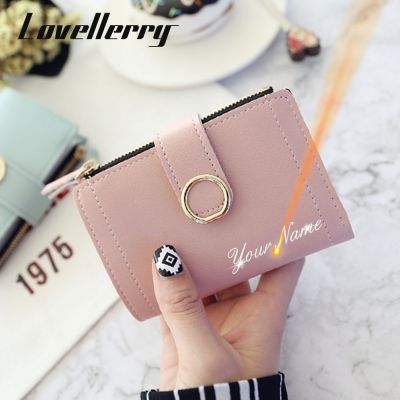 2023 New Short Women Wallets Free Name Customized Fashion Simple Cute Small Female Wallets PU Leather Card Holder Womens Purse