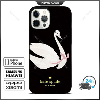KateSpade 0128 Swan Phone Case for iPhone 14 Pro Max / iPhone 13 Pro Max / iPhone 12 Pro Max / XS Max / Samsung Galaxy Note 10 Plus / S22 Ultra / S21 Plus Anti-fall Protective Case Cover
