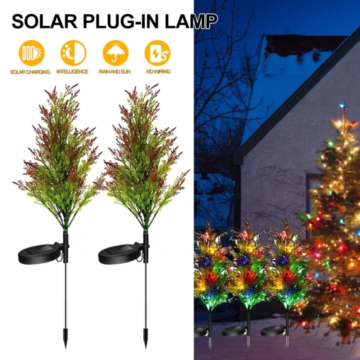 Solar Christmas Tree Light LED Solar Pathway Lights Waterproof Garden