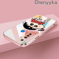 เคส Chenyyyka สำหรับ Realme 5 5i 5S 6i 5 Pro เคสการ์ตูนดินสอสี Shin-Chan ดีไซน์ใหม่บางหรูหราชุบเคสโทรศัพท์ซิลิโคนคลุมทั้งหมดป้องกันเลนส์กล้องเคสนิ่มกันกระแทก