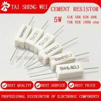 10pcs 5W 5 Cement Resistor Power Resistance 51KJ 56KJ 62KJ 68KJ 75KJ 82KJ 100kJ ohm