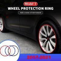 【HOT】 4PCS Car Hub Rim Protector Strip Rubber Tire Guard Accessories Tesla 3 Y2017 2018 2019 2020 2021