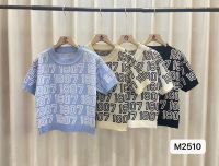 A one(พร้อมส่ง/ใหม่)#M2510เสื้อยืดแขนสั้นผู้หญิง2023 ฤดูร้อนใหม่เสื้อไหมพรมคอกลมแฟชั่นสไตล์เกาหลี