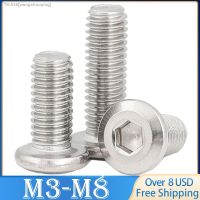 ✜✱ 5/30pcs M3 M4 M5 M6 M8 304 Stainless Steel Large Flat Hex Hexagon Socket Head Allen Furniture Rivet Screw Connector Joint Bolt