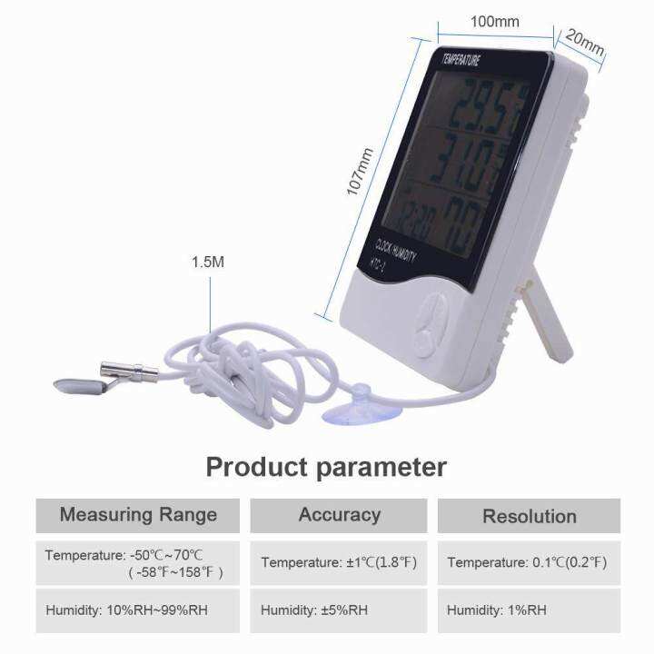 rcyago-lcd-เครื่องวัดอุณหภูมิแบบดิจิตอลเครื่องมือวัดความชื้นอุณหภูมินาฬิกาเตือนสำหรับผู้คุมสอบ