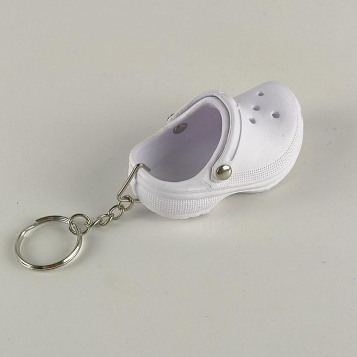 พวงกุญแจตกแต่งรองเท้าแบบทำมือสำหรับเครื่องประดับกระเป๋ารองเท้าแตะรูปทรงพวงกุญแจแบบห่วง