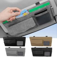 Car Visor Holder Space-Saving Adhesive Pouch Car Visor Pocket Automotive Interior Accessories for Eyeglasses Sunglasses Pens Tickets Wallet Cards charitable