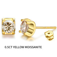 0.5 Carat D Color Moissanite Diamond Stud Earrings For Women Moissanite 18K Gold Sparkling Wedding Fine Jewelry with GRA