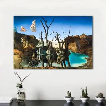 Vladimir Kush Chess Wall Art Large Framed Painting Dali Style Canvas Art  For Bedroom Livingroom Office Ready to Hang 