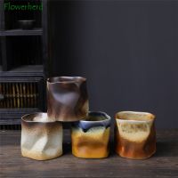 hotx【DT】 Irregular Twisted Cup Kiln Change with Handle Polychromatic Pottery Mugs Cups