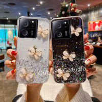 เคสโทรศัพท์ Xiaomi 13T 13 Pro Lite Redmi 12 12C Note 12S 12 Pro+ Plus 5G 4G เคส ดีไซน์ใหม่ร้อนน่ารักสร้างสรรค์3D หรูหราเคสนิ่มซิลิโคนเงารูปผีเสื้อ Case 2023