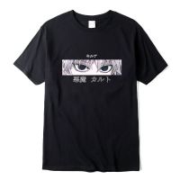 Mens Anime Eyes Cotton Tshirt Black Ytk Manga T Shirts