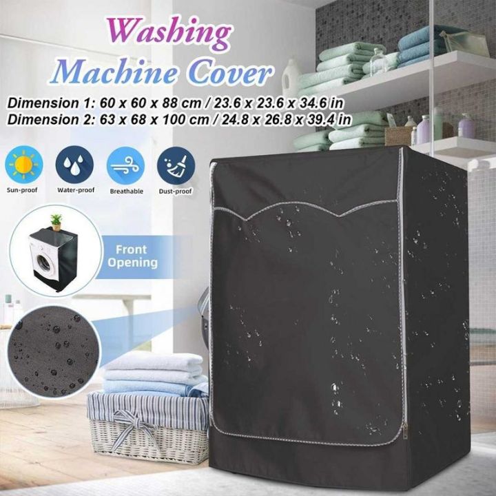 auto-roller-washing-machine-cover-dustproof-waterproof-case-with-zipper-design-laundry-machine-protective-cover-storage-bag