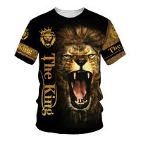 3D Printed Ferocious Lion Summer  Mens T-Shirt Casual Mens Sportswear Fashion O- Neck Short Sleeve Mens Streetwear Clothing