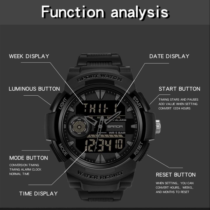 sanda-นาฬิกาข้อมือดิจิทัล-led-2-ระบบ-กันน้ำ-3atm-ของแท้-100-พร้อมกล่องครบชุด-qc8191603