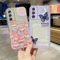 เคสโปร่งใสผีเสื้อทิวลิป Samsung กาแลคซี A05S/A05ที่มีกระเป๋าใส่บัตร TPU แฟชั่นกรอบโทรศัพท์ซิลิโคน A05 Samsung กรอบนุ่ม GalaxyA05S อัลตร้า