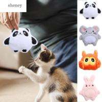 SHENEY ของเล่นมิ้นท์หมีแพนด้า/นกฮูก/กระต่าย/ตุ๊กตาหนูสำหรับแมว,ฟันกรามแมวทนทานต่อการกัดลูกบอลของเล่นสุนัขฟันแมวน่ารัก