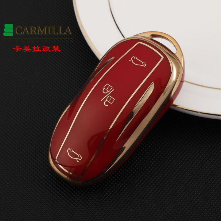 tpu-key-case-holder-สำหรับ-tesla-รุ่น3-y-smart-remote-car-key-cover-full-surround-shell-อุปกรณ์เสริม