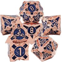 【LZ】 Liga de zinco Dice Set com caixa do presente DND Metal D   D Dungeons and Dragons 7 pcs