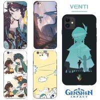 Genshin phone case เก็นชินอิมแพกต์ Venti เคสโทรศัพท์ เคสป้องกันโทรศัพท์มือถือ เคสกระจกนิรภัย เคสซิลิโคนนิ่ม สามารถปรับแต่งได้ 【BYUE】