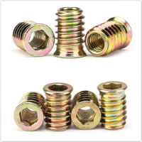 10pcs M6 M8 M10 Zinc Alloy Iron Inside Carbon Steel Hex Socket Drive Insert Nuts Threaded For Wood Furniture