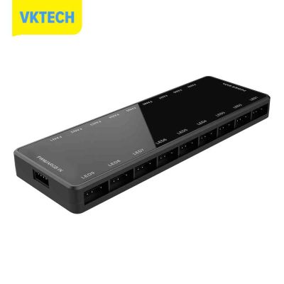 [Vktech] 1ถึง9 Multi Splitter รีโมทคอนโทรล5V 3 Pin Argb พัดลมระบายความร้อน Controller Adapter ชิ้นส่วนความปลอดภัย4 Pin Pwm Docking Station อุปกรณ์คอมพิวเตอร์สำหรับ Pc Case