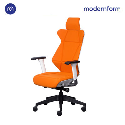 Modernform เก้าอี้เพื่อสุขภาพ เก้าอี้ผู้บริหาร เก้าอี้สำนักงาน เก้าอี้ทำงาน เก้าอี้ออฟฟิศ เก้าอี้แก้ปวดหลัง เก้าอี้ ergonomic รุ่น  FLIP FLAP พนักพิงกลาง เบาะและพนักพิง หุ้มผ้าสีส้ม