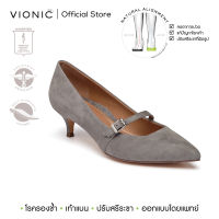 VIONIC รองเท้าส้นสูง รุ่น  MINNIE  สี CHARCOAL รองเท้าผู้หญิง รองเท้าหนัง รองเท้าเพื่อสุขภาพ