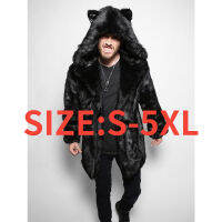 ใหม่ Faux Fur เสื้อแจ็คเก็ตผู้ชายอบอุ่น Mink ยาวเสื้อแจ็คเก็ตผู้ชาย Hooded Men S Winter Coat